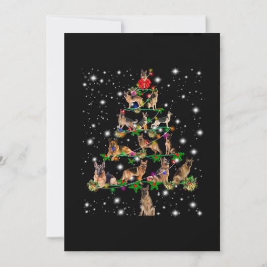 Carte De Remerciements Arbre De Noël Allemand Couvert De Flamme De Flamme (Devant)