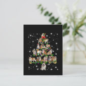 Carte De Remerciements Arbre De Noël De Chien-taureaux Couvert De Lampe D (Debout devant)