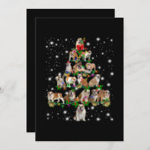 Carte De Remerciements Arbre De Noël De Chien-taureaux Couvert De Lampe D (Devant / Derrière)