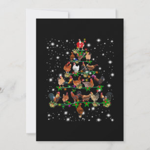 Carte De Remerciements Arbre De Noël De Poulet Couvert De Flamme De Feu