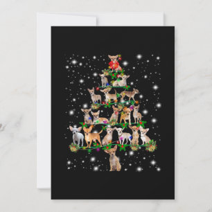 Carte De Remerciements Arbre De Noël Du Chihuahua Couvert De Flamme De Fl