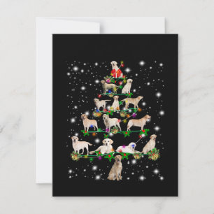 Carte De Remerciements Arbre De Noël Du Labrador Couvert De Flamme De Fla