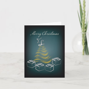 Carte De Remerciements Arbre de Noël et cadeaux, traditionnel moderne