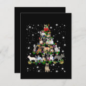 Carte De Remerciements Arbre De Noël Français Taureau Couvert De Lampe De (Devant / Derrière)