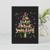 Carte De Remerciements Arbre de Noël Golden Retriever Couvert Par Flash (Debout devant)