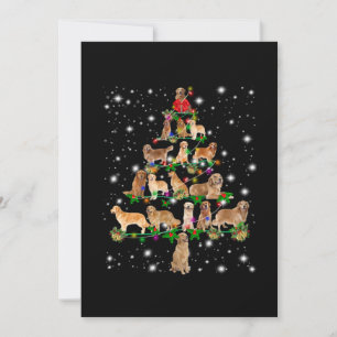 Carte De Remerciements Arbre de Noël Golden Retriever Couvert Par Flash