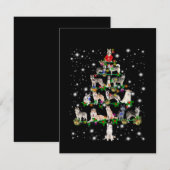 Carte De Remerciements Arbre De Noël Husky Couvert De Flamme De Feu (Devant / Derrière)