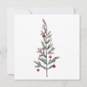 Carte De Remerciements Arbre de Noël noir rouge vert mariage d'hiver (Dos)