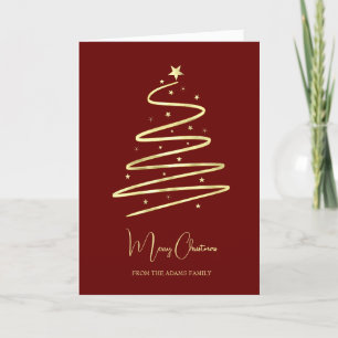 Carte De Remerciements Arbre de Noël or style minimaliste coutume