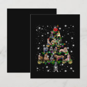 Carte De Remerciements Arbre De Noël Pitbull Couvert D'Une Lampe De poche (Devant / Derrière)