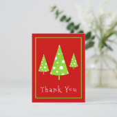 Carte De Remerciements Arbre de Noël Pois blancs de chaux (Debout devant)