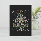 Carte De Remerciements Arbre De Noël Schnauzer Couvert De Flamme De Flamm (Debout devant)