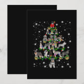 Carte De Remerciements Arbre De Noël Schnauzer Couvert De Flamme De Flamm (Devant / Derrière)
