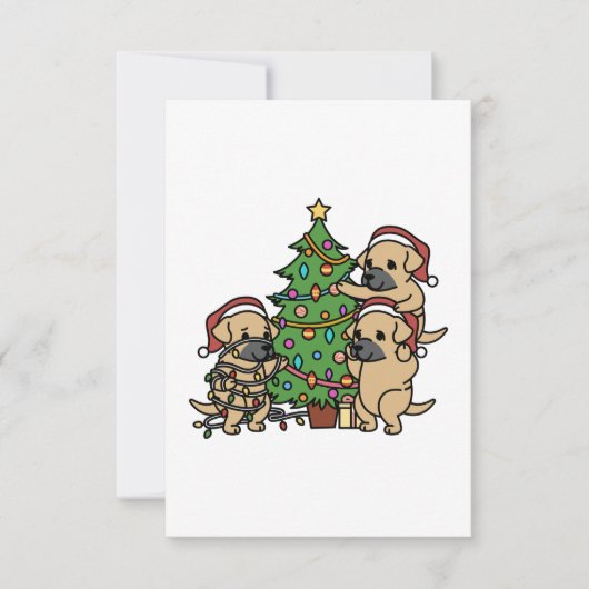 Carte De Remerciements Arbre de Noël Shar Pei (Devant)