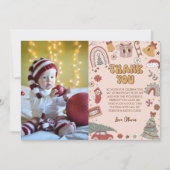 Carte De Remerciements Arbre de Noël Super rose Retro (Devant)