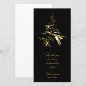 Carte De Remerciements Arbre de Noël sur Noir 001 (Devant / Derrière)