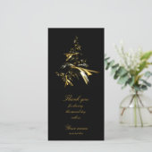 Carte De Remerciements Arbre de Noël sur Noir 001 (Debout devant)