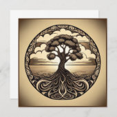 Carte De Remerciements Arbre de Vie  (Devant / Derrière)