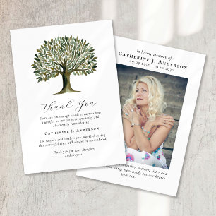 Carte De Remerciements Arbre de vie Photo Sympathy Funeral Memorial