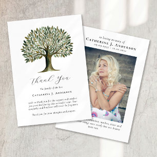 Carte De Remerciements Arbre de vie Photo Sympathy Funeral Memorial