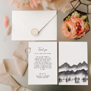 Carte De Remerciements Arbre élégant de montagne Pin Arbre Mariage simple