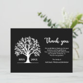 Carte De Remerciements Arbre funéraire Noir Et Blanc De La Vie (Debout devant)