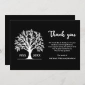 Carte De Remerciements Arbre funéraire Noir Et Blanc De La Vie (Devant / Derrière)