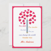 Carte De Remerciements Arbre grand crayon / Appréciation de l'enseignant (Devant)