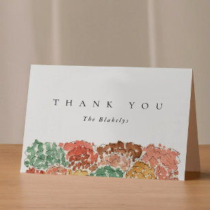 Carte De Remerciements Arbres d'automne à l'aquarelle Thanksgiving