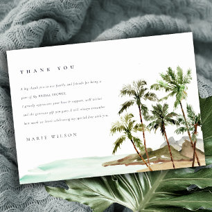 Carte De Remerciements Arbres Palmiers Tropicaux Rustiques Fête de Mariag