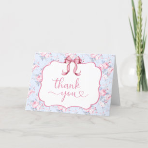 Carte De Remerciements Arc Bow Intérieur Vide Lavage de Bride