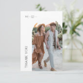 Carte De Remerciements Arc Classique Photo Boho Mariage Couples Douche (Debout devant)