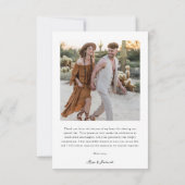 Carte De Remerciements Arc Classique Photo Boho Mariage Couples Douche (Dos)