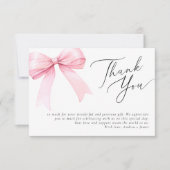 Carte De Remerciements Arc de mariage Shower de coquette rose (Devant)