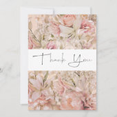 Carte De Remerciements Arc de monogramme floral rose romantique (Devant)