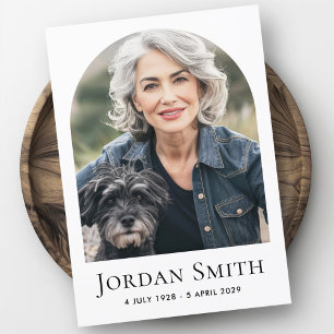 Carte De Remerciements Arc élégant classique blanc photo funéraire sympat