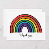 Carte De Remerciements Arc-en-ciel Coloré (Devant / Derrière)