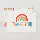 Carte de remerciements arc-en-ciel coloré moderne (Devant / Derrière)