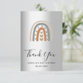 Carte De Remerciements Arc-en-ciel d'anniversaire moderne (Debout devant)