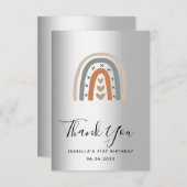 Carte De Remerciements Arc-en-ciel d'anniversaire moderne (Devant / Derrière)