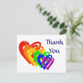 Carte De Remerciements Arc-en-ciel de coeurs (Debout devant)