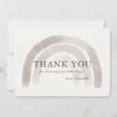 Carte de remerciements arc-en-ciel gris beige (Devant)