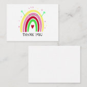 Carte de remerciements arc-en-ciel mignon (Devant / Derrière)
