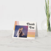 Carte De Remerciements Arc-en-ciel moderne rétro 70's | Photo pliée (Devant)