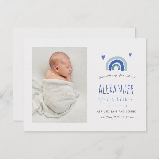 Carte de remerciements arc-en-ciel, nouveau faire- (Devant / Derrière)