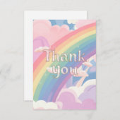 Carte De Remerciements Arc-en-ciel Pastel simple et nuages (Devant / Derrière)