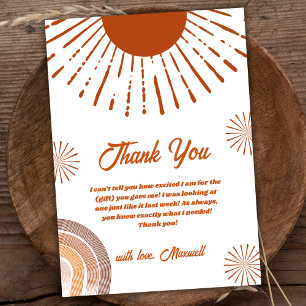 Carte De Remerciements Arc-En-Ciel Voici Le Baby shower Du Fils