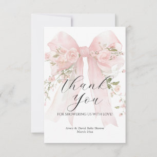Carte De Remerciements Arc floral élégant Fille Fleur Bébé Shower