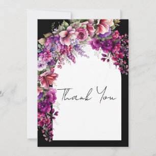 Carte De Remerciements Arc floral lavande fuchsia pour une baby shower de