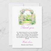 Carte De Remerciements Arc Mariage floral de printemps (Devant)